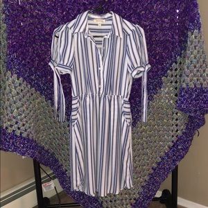 Monteau Blue& White striped dress - Size Small